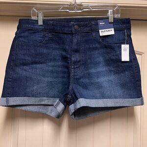 Old Navy Wow Dark Blue Roll-Cuff Denim Shorts